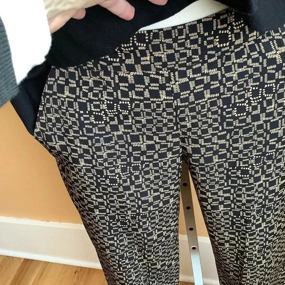 SANDRO Black/Tan Silky Straight Leg Trousers Size 6 - Picture 6 of 11